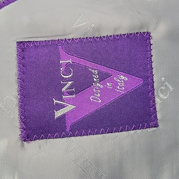 VINCI Italy Gray Plaid Sport Coat Suit Jacket 40L - Picture 4 of 12